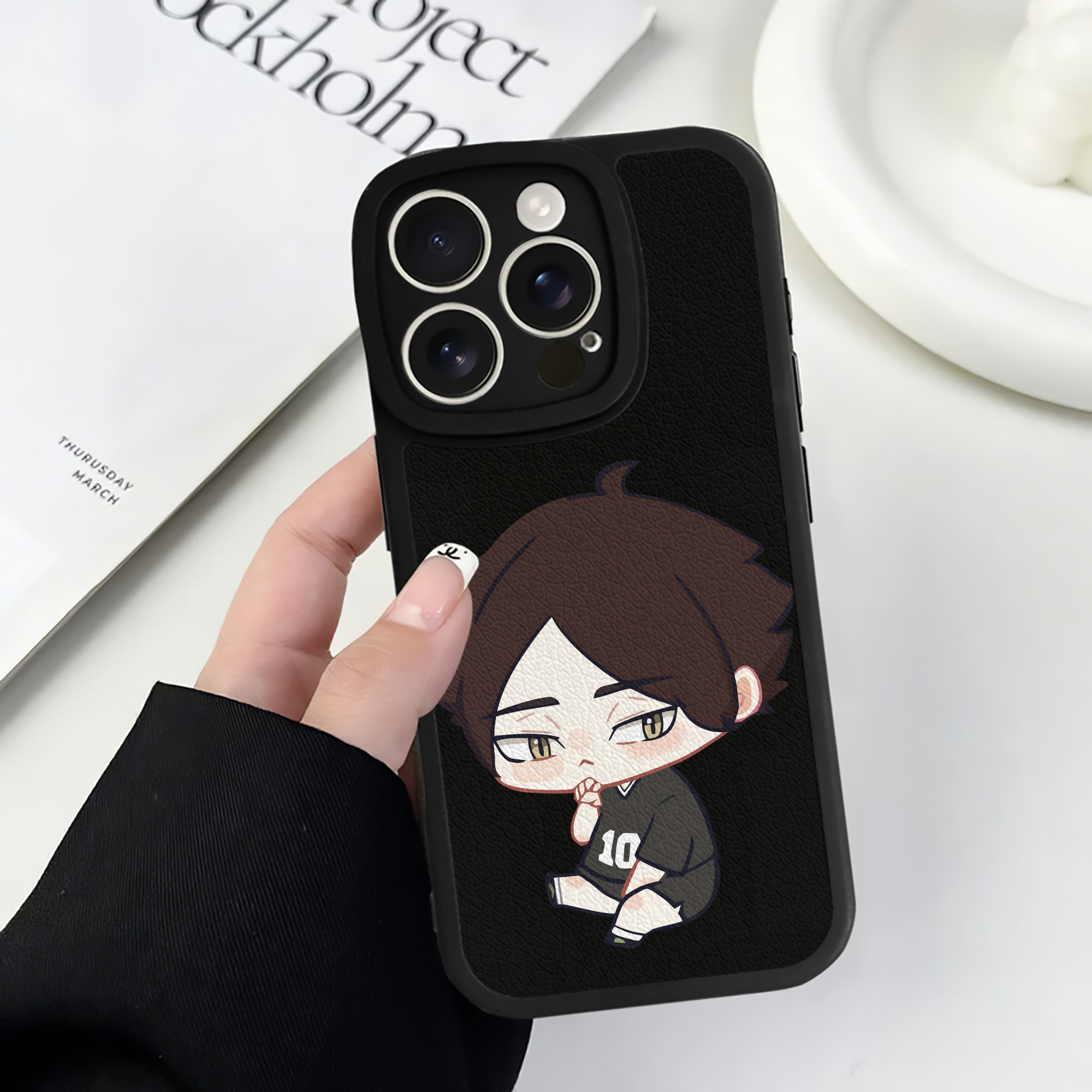 （画像用） ハイキュー!! Haikyu!! 【iPhone 16シリーズ対応】シリコンスマホケース（レザー調） 材質：シリコン